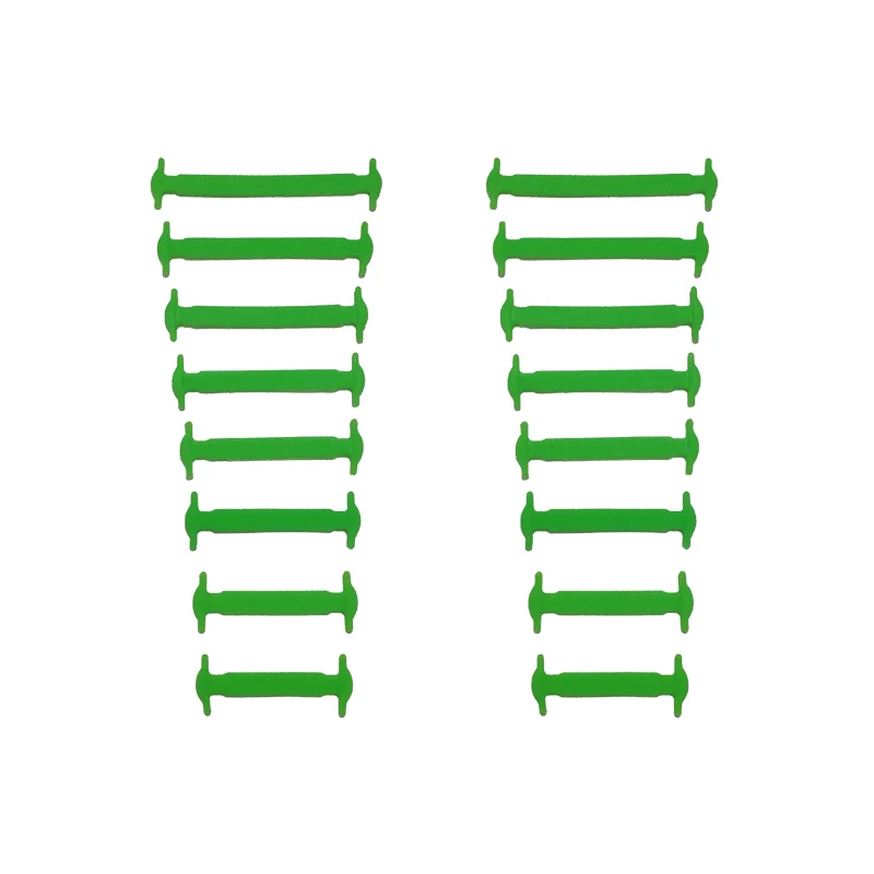 Green 16 шт./компл. шнурки разноцветный дизайн унисекс Для женщин атлетические кроссовки без завязок; эластичные силиконовые шнурки для обуви, искусственные бриллианты, Т-образный шнурки для обуви - Цвет: Green