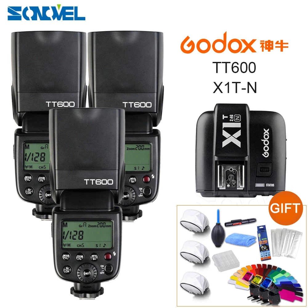 Беспроводная камера Godox TT600 2 4G 3 шт. Вспышка Speedlite с фотопередатчиком для Nikon D3200 D3300