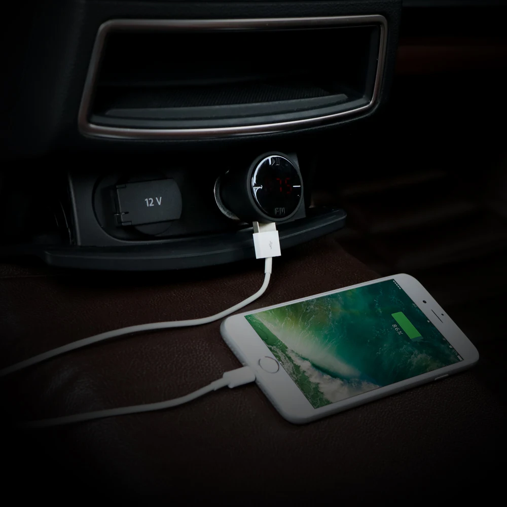 Автомобильный Bluetooth трансмиттер Onever с двумя USB портами 3 1 А|Автомобильный