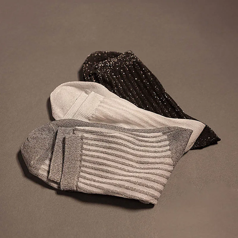 [EIOISAPRA] полосатые яркие шелковые хлопковые японские носки для женщин кучи