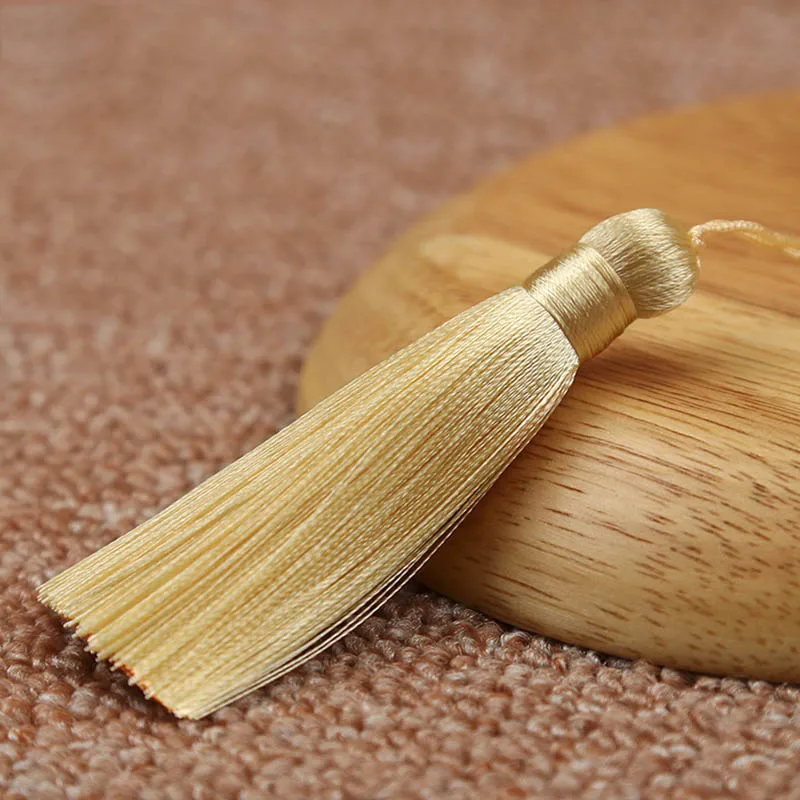 Beige White 10 шт. кисточки кулон аксессуары для DIY серьги ювелирных изделий 8 см шелковые Сатиновые кисточки ручной работы фурнитура поставщик - Цвет: Beige White