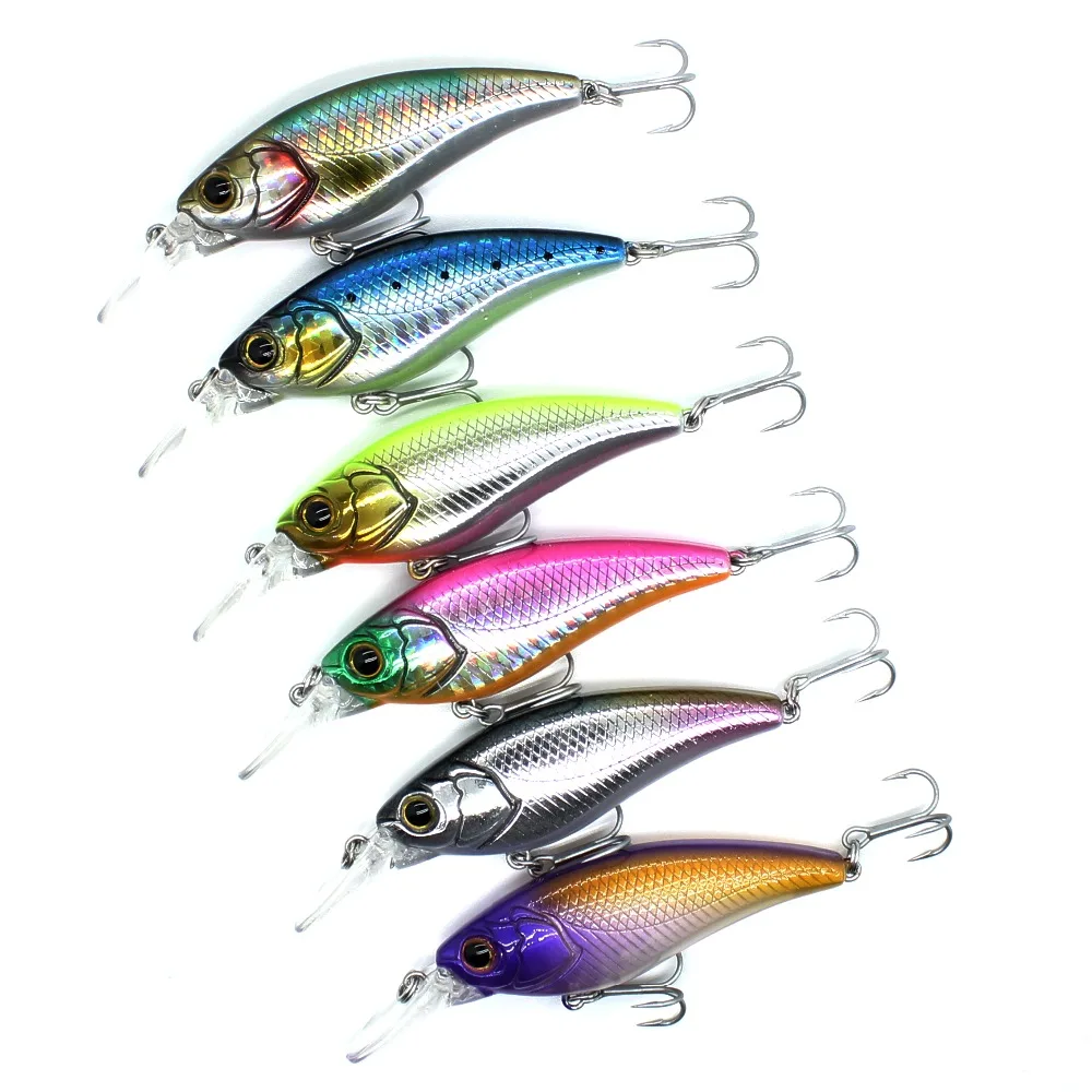 

AOCLU wobbler 6pcs/lot Jerkbait 6 Colors 60mm 7.4g Hard Bait Minnow VIB Fishing lures Bass Fresh Salt water VMC hooks tackle