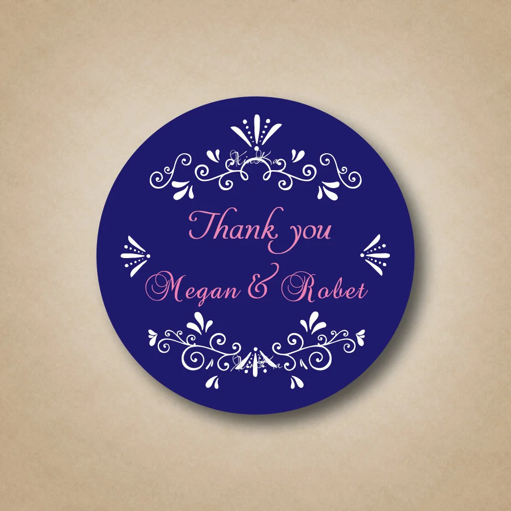 Индивидуальные синие свадебные этикетки наклейки на заказ Свадебные сувениры