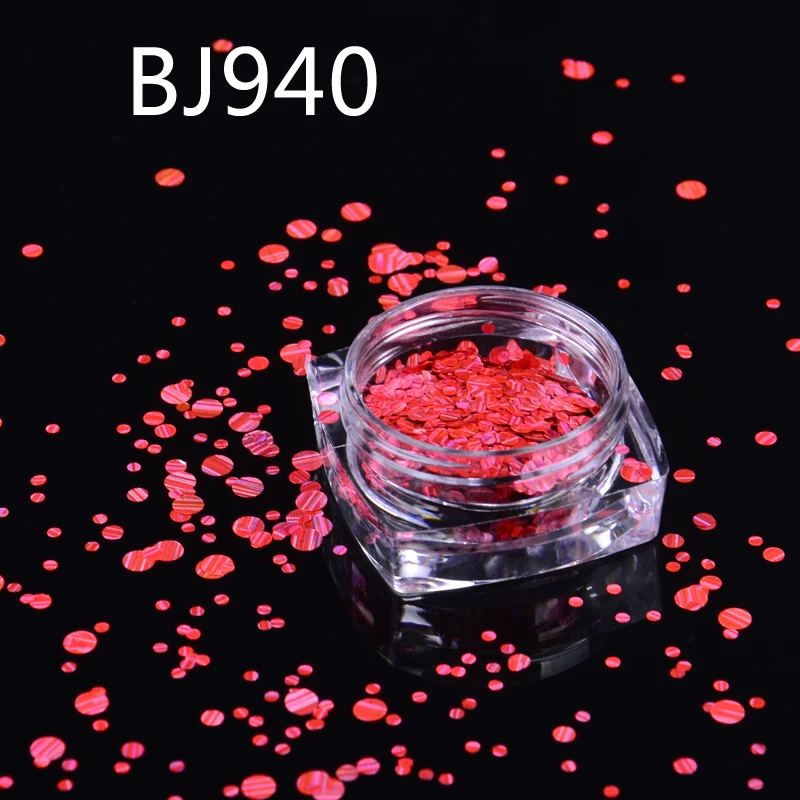 

FWC 12 Colors Optional Holographic Nail Sequins Laser Flakes Round Stripe Nail Sequins Glitter Paillette Decoration For Nails