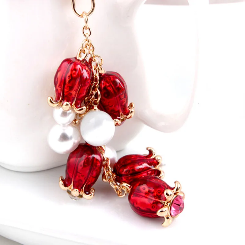 RE Crystal Rhinestone Подарочный сплав брелок для ключей Женская сумочка автомобильный