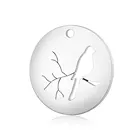 10 шт. 316L нержавеющая сталь Золотой Серебряный тон Ветка Птица очарование круглый Dis монета первоначальный кулон для DIY ювелирных изделий