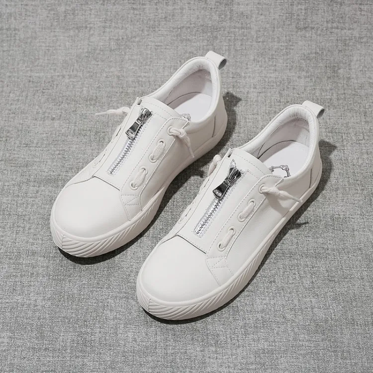 

New 2019 Spring Fashion Women Casual Shoes Genuine Leather Platform Shoes Women Sneakers Ladies White Trainers Chaussure Femme