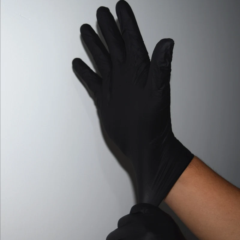 Новинка 10 шт. мягкие нитриловые тату перчатки черные Большие одноразовые