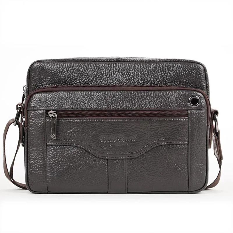 Золотая Коралловая Мужская сумка из натуральной кожи сумки на плечо портфель для