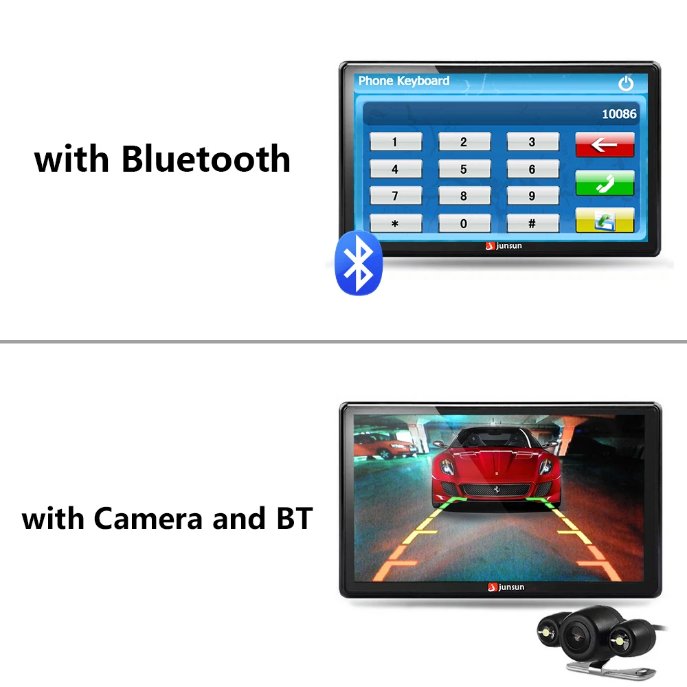 Новый 7 дюймов hd gps навигации емкостный экран Bluetooth заднего вида FM 8 ГБ / 800 мГц