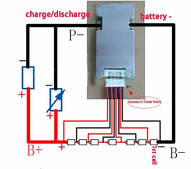 Защитная плата литий-полимерной батареи 7S 25A lipo BMS/PCM/PCB с балансом для 7 упаковок
