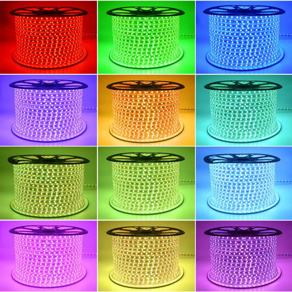 5 м 10 15 20 25 220 В 5050 SMD RGB Светодиодная лента гибкая 60 светодисветодиодный s/M уличный