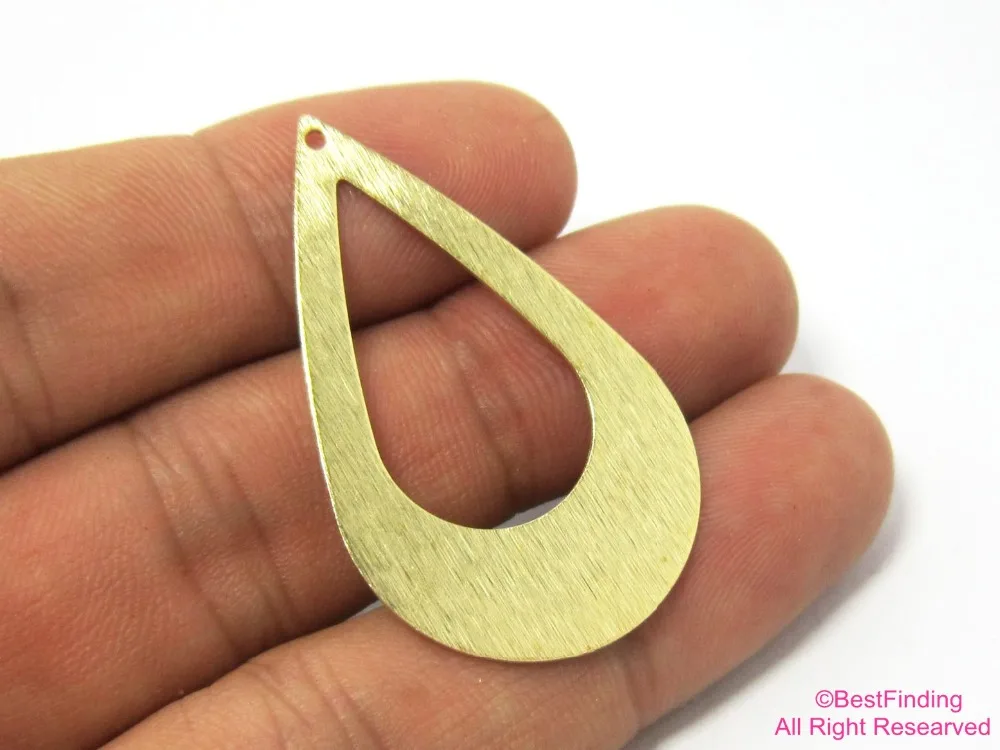 10 шт. текстурированные подвески для сережек, КАПЛЕВИДНАЯ латунная подвеска, свисающая латунная подвеска, 42x25 мм, изготовление ювелирных изделий-R096