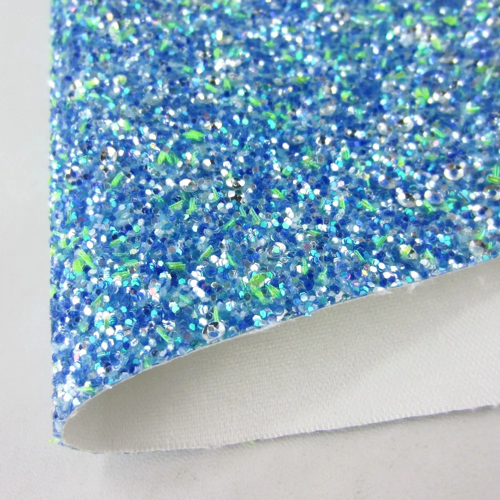 Синий кожаный лист с блестками 8 &quotx 11&quot(21 см x 29 см) искусственный блеск холщовая
