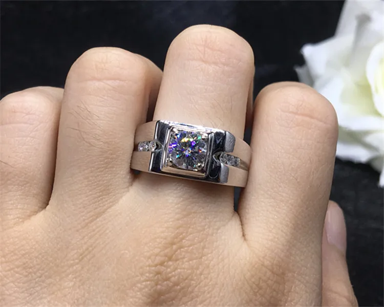 2018 мужской ювелирные изделия с камнем солитером серебряное кольцо AAAAA Cz камень