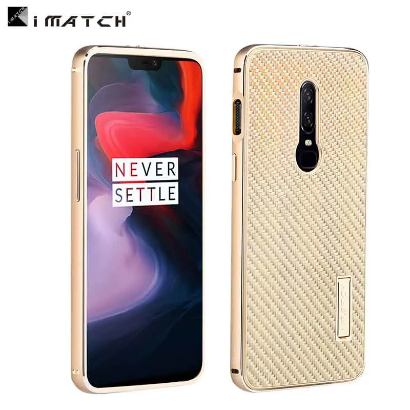Роскошный чехол для Oneplus 6 из настоящего углеродного волокна, изысканный алюминий, металлический каркас, чехол для сотового телефона Oneplus 6