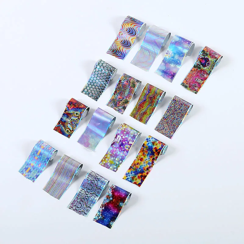 PTV59 8 шт/9 шт/10 шт Shimmer Holo 4*20 см Звездная Фольга для ногтей красочные наклейки для ногтей Звездные блестки переводные наклейки для маникюра украшения для ногтей - Цвет: PTV59