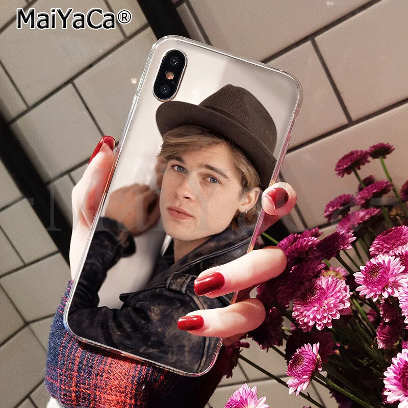 MaiYaCa brad pitt TPU Мягкий силиконовый чехол для телефона Apple iPhone 8 7 6 6S Plus X XS MAX 5 5S SE XR