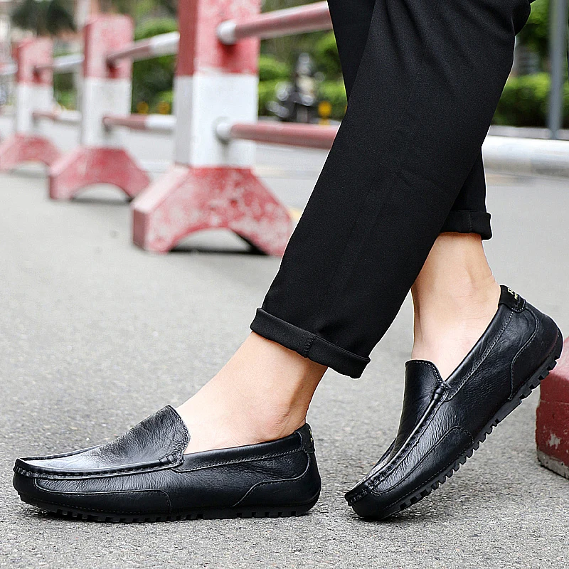 Удобная мужская обувь из коровьей кожи повседневная Chaussures лоферы Мужская без
