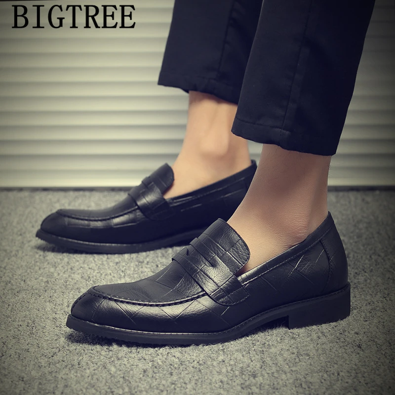 Коричневые модельные кожаные туфли мужские итальянские модные нарядные для