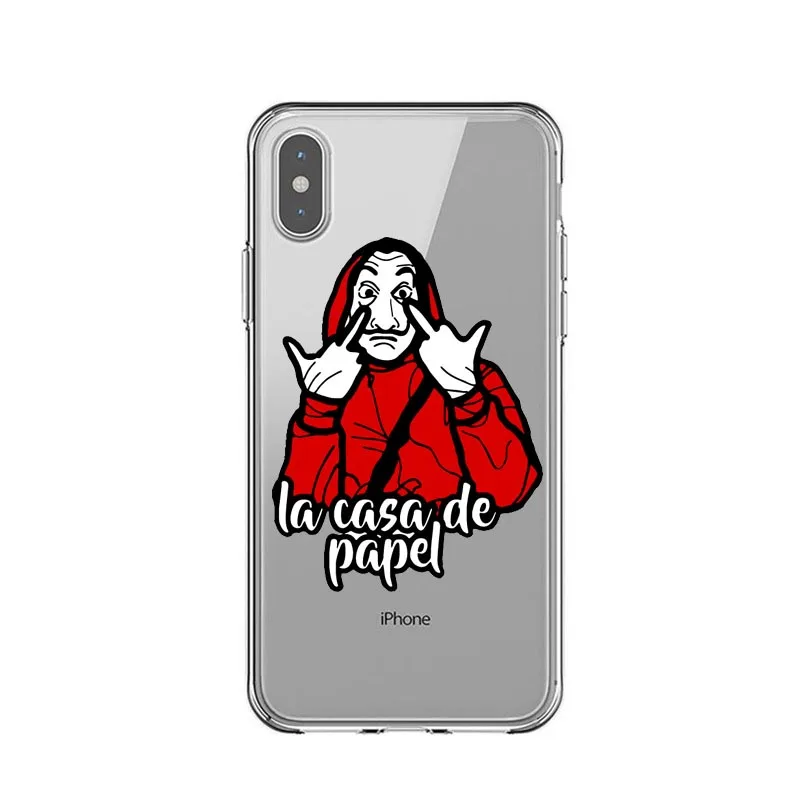 TPU La casa de papel Tokio Spanish tv Coque, прозрачный мягкий Силиконовый ТПУ чехол для телефона чехол для iPhone 5 5S SE 6 6s 7 8 Plus X XR XS MAX - Цвет: TPU