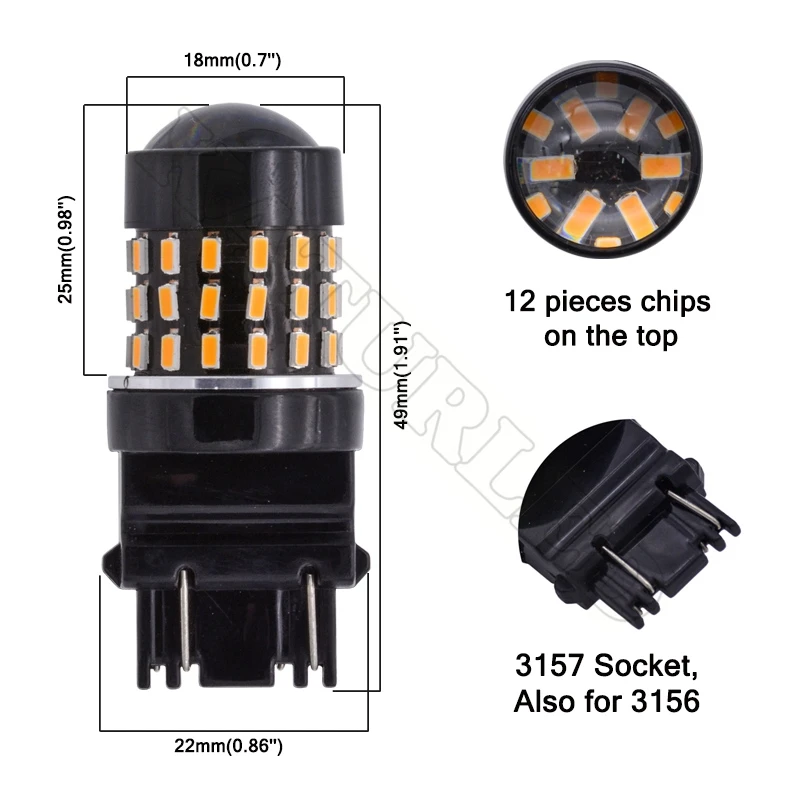 1 шт. T25 3157 3156 P27W P27W/7W светодиодный тормозной обратный резервный парковочный