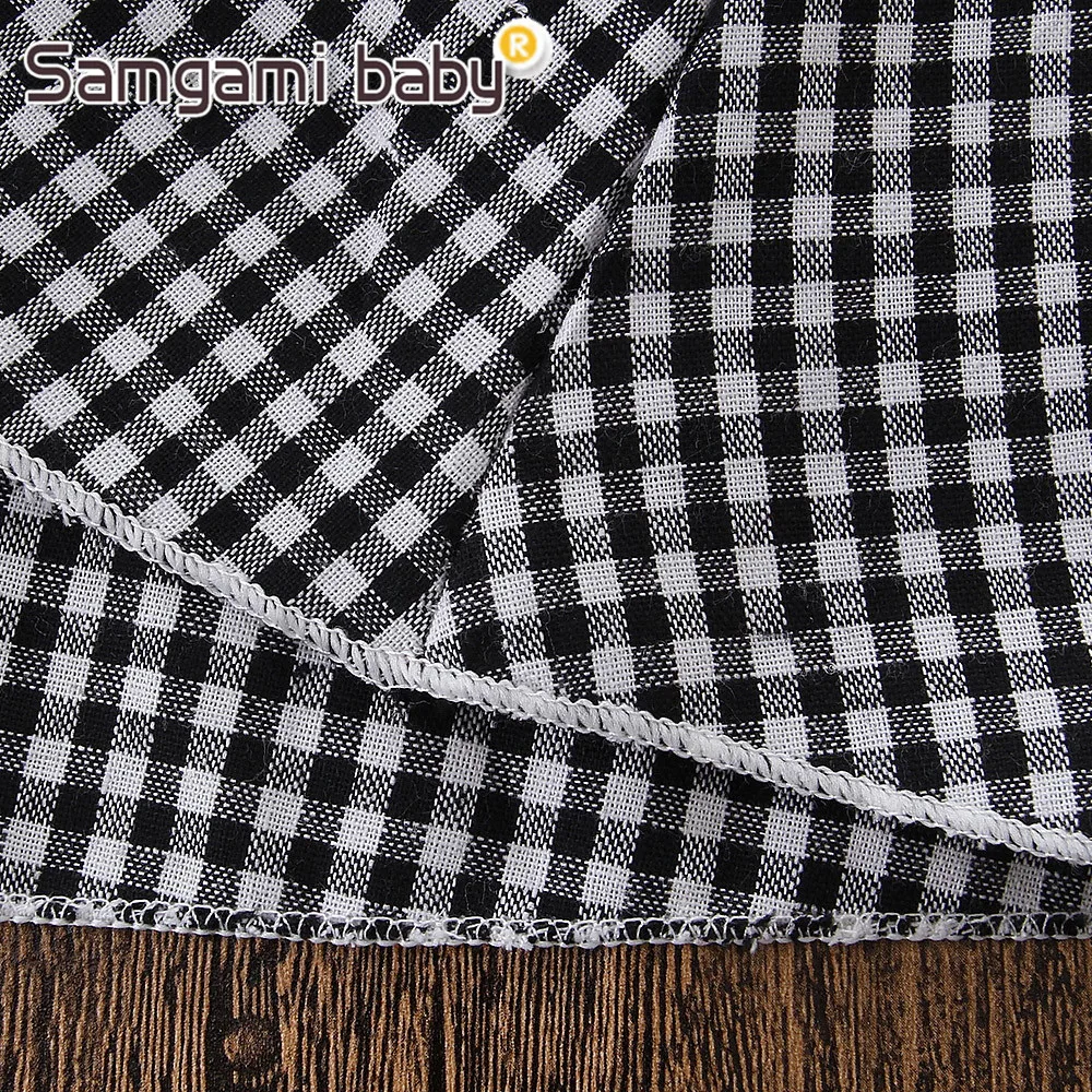 

SAMGAMI BABY Toddler Girls Summer Clothing Sleeveless Cute Plaid Print Dress Casual Girl Clothes Kids Daily Outfit Child Dresses