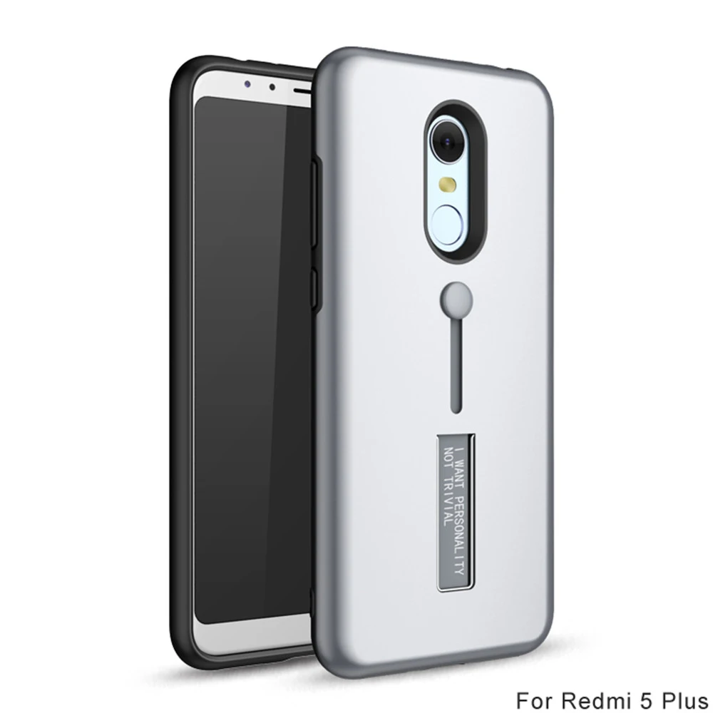 Matte TPU Frosted Silicon Ring Phone Cover For Xiaomi Redmi 5 Plus Case Note 3 4 4X 5A Prime S2 6 6Pro 6A Hide Stand Holder |