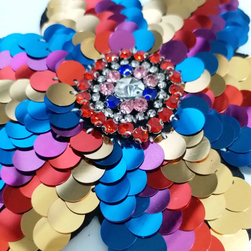 Сделай Сам Стразы ручной работы вышитый бисером патч Цветочная вышивка патчи для