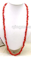 qingmos fashion 6 8mm baroque natural red coral necklace for women with genuine coral long necklace 32 sweater necklace n5400