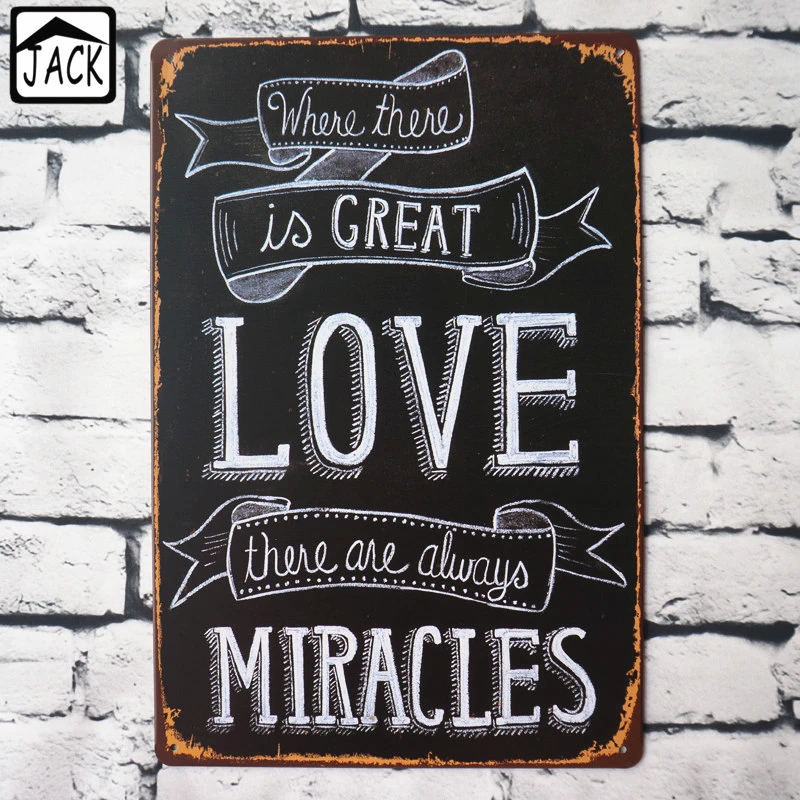 Там где есть большая любовь потертый шикарный Металл оловянные знаки бар дома