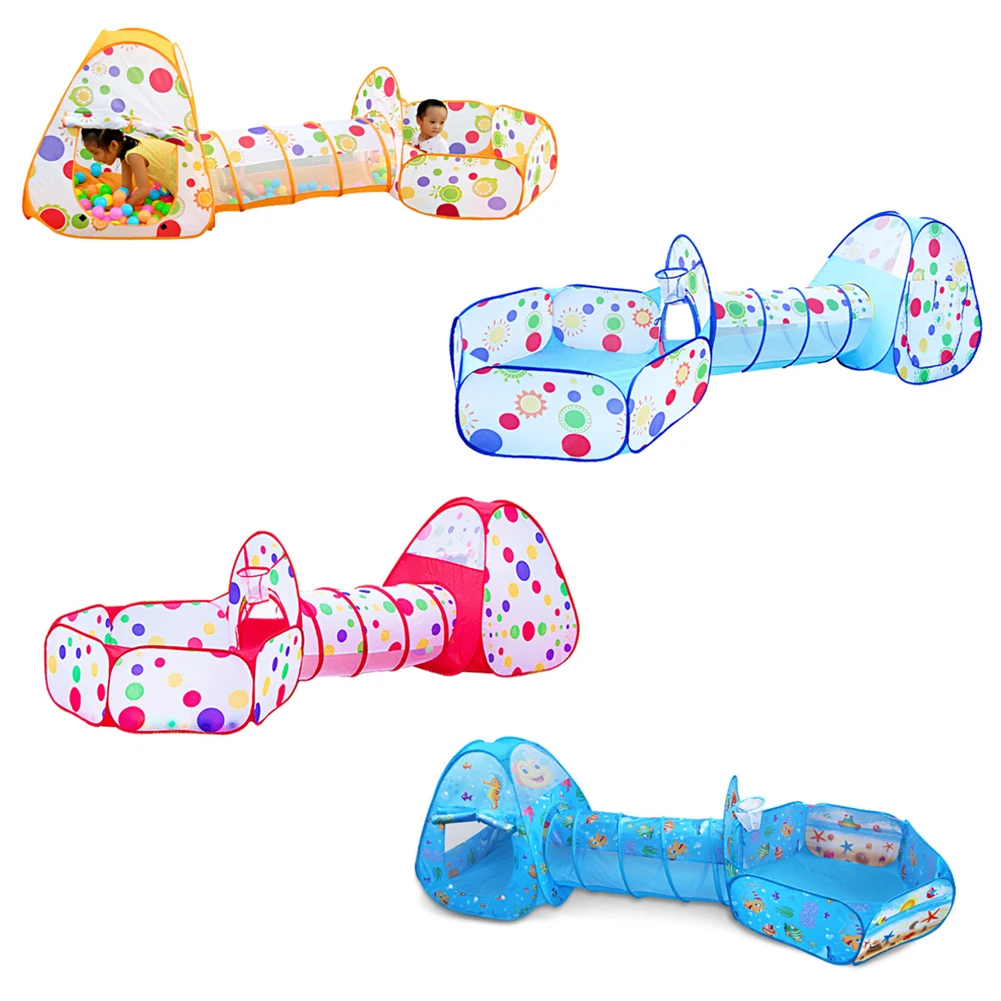 3 в 1 уличный пластиковый игровой домик для малышей Игровая палатка с туннелем
