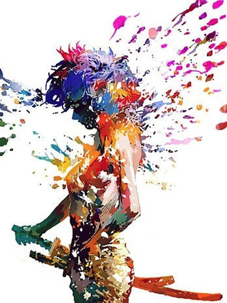 Картина маслом с изображением женщины японского воина на холсте | Дом и сад