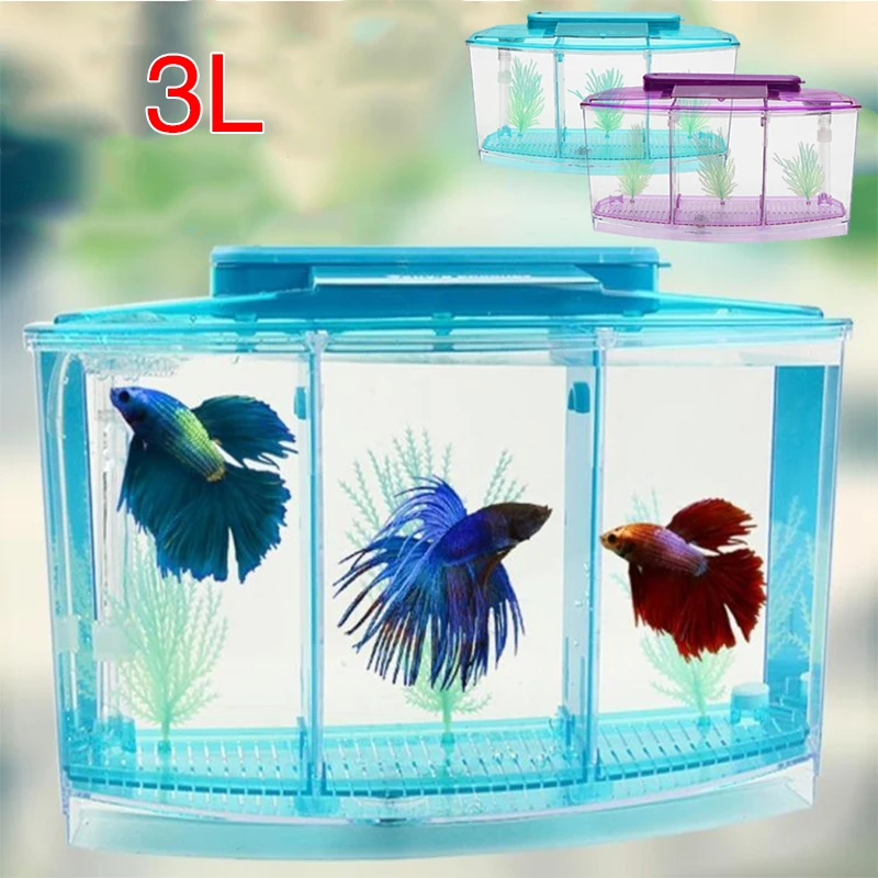DIY Betta Fish бак нерестилище 2 цвета перегородка аквариум водная трава орнамент на