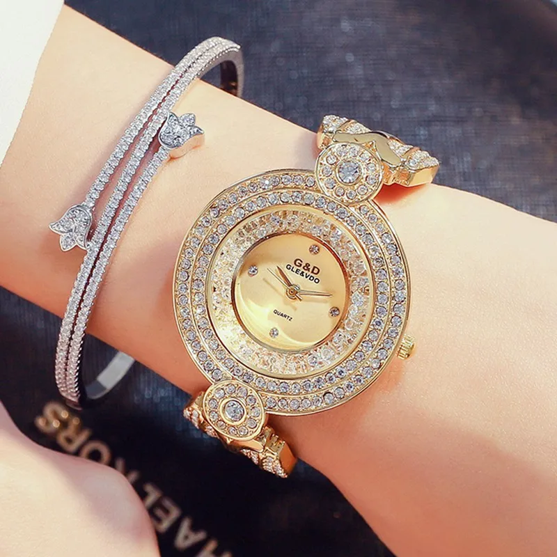 Женские наручные часы с металлическим ремешком Relojes mujer кварцевые украшением