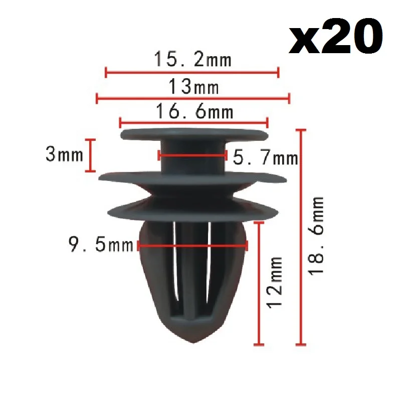 

20x Для Honda Accord, для Civic, preвстроенные, Odyssey & Del зажимы для передней и задней двери, фиксатор панели для Acura Integra & Legend