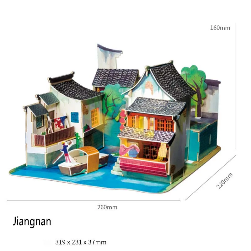 Сборки ручной работы Творческий Jigsaw сказочный город головоломки Кукольный домик