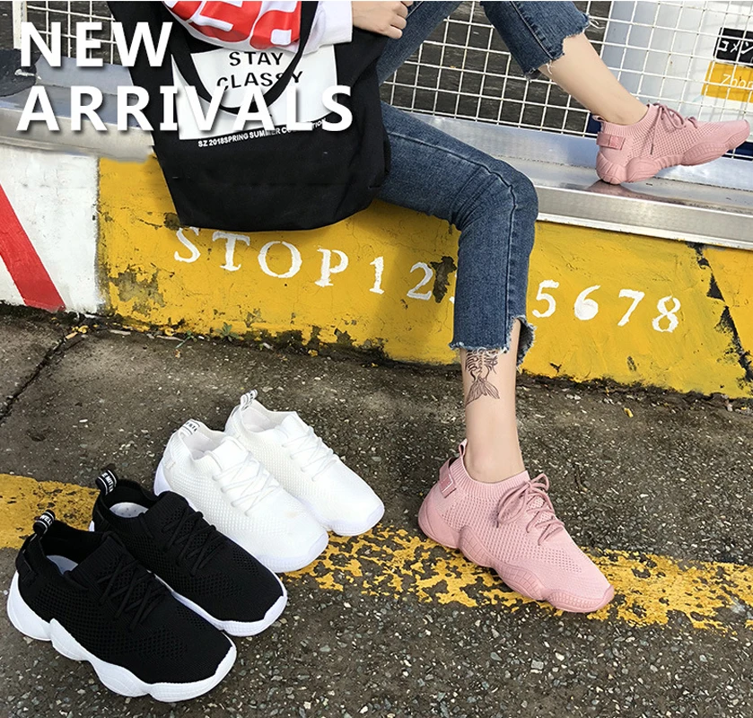 Женские кроссовки на шнурках белые дышащие Стрейчевые платформе 7|Женские и кеды|