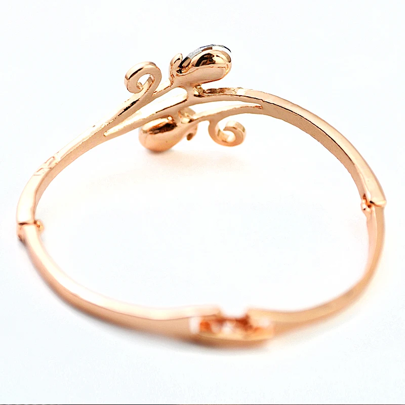 W147 Crystal Flower Bangle For Girlfriend Gold Color Jewelry 2017 Latest Design Wholesale Mother's Day Gift | Украшения и