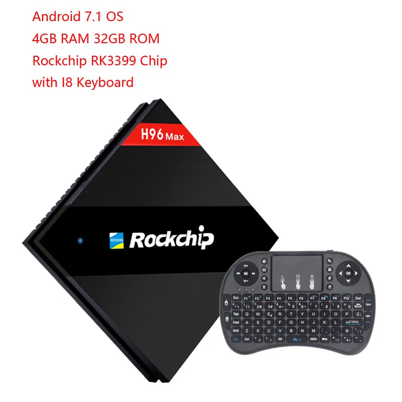 H96 max 4 ГБ 32 ГБ RK3399 Интеллектуальный Android tv Box 7,1 двойной WiFi BT4.1 H.265 4 k USB3.0 медиаплеер PK H96 Pro медиаплеер - Цвет: 4GB 32GB TV BOX I8