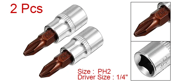 UXCELL 2 шт. 1/4 дюймовый диск PH2 Philips Bit Socket S2 сталь для превосходной твердости