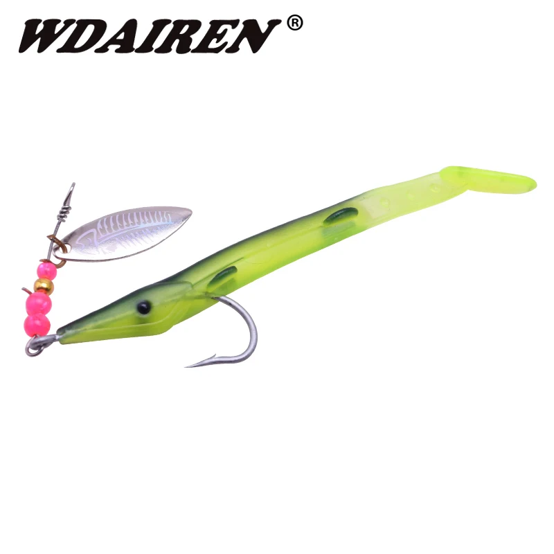 1 шт. металлическая ложка приманка T Tail Baits 12 см 6 г силиконовая Мягкая рыболовная