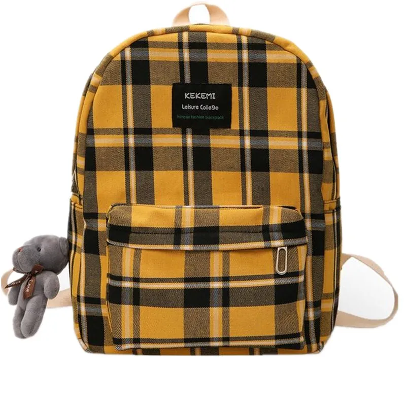 Рюкзак с узором в клетку для женщин-подростков школный рюкзак мальчиков девочек