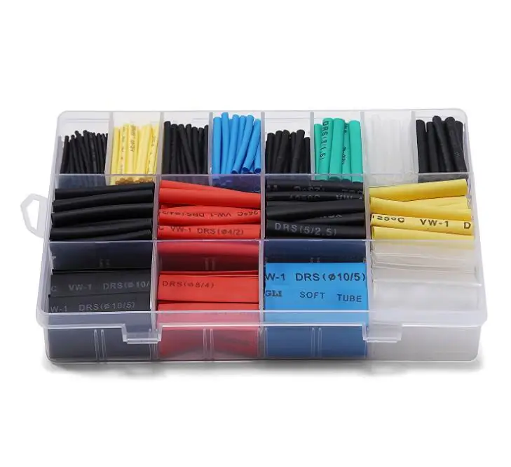 580pcs/SET Cable Sleeve Heat Shrink Tubing 2:1 Polyolefin Shrinking Assorted Wrap Wire Insulated shrinkable sleeving Tubes Set |