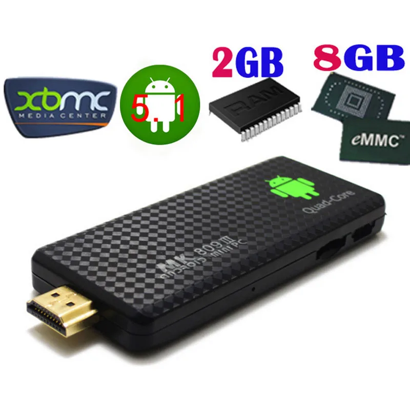 MK809 IV TV Dongle Android 5 1 Мини ПК RK3229 четырехъядерный 2G/8G HD Stick KODI / XBMC AirPlay Miracast WiFi смарт