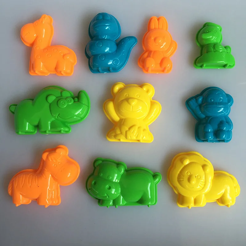 A bag of 10 PCS 10 шт. животные песок инструмент для работы с глиной пляжные игрушки Новинка форма в виде пирамиды модель здания для детей Дети вне веселые игрушки на праздник G51 - Цвет: A bag of 10 PCS