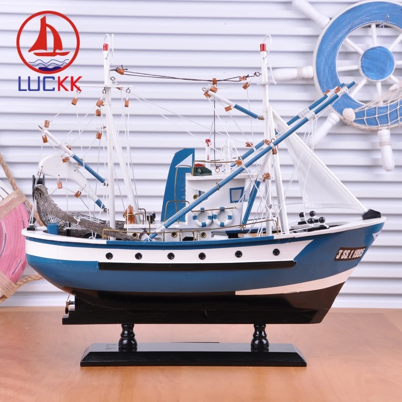 LUCKK 45 см DIY деревянная модель корабль для рыбалки деликатное домашнее украшение
