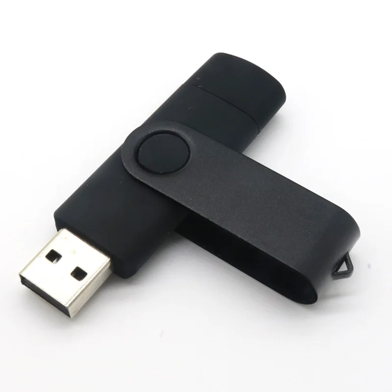 Реальный двойной флеш-накопитель, OTG Android смартфон вращающийся USB флэш-накопитель 64 ГБ 32 ГБ 16 ГБ 8 ГБ Memoria CLE USB Stick флэш-карта