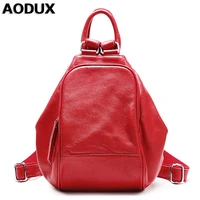 aodux elegant 100 genuine leather women backpack female top layer cowhide ladies bags first layer cow leather ladies backpacks