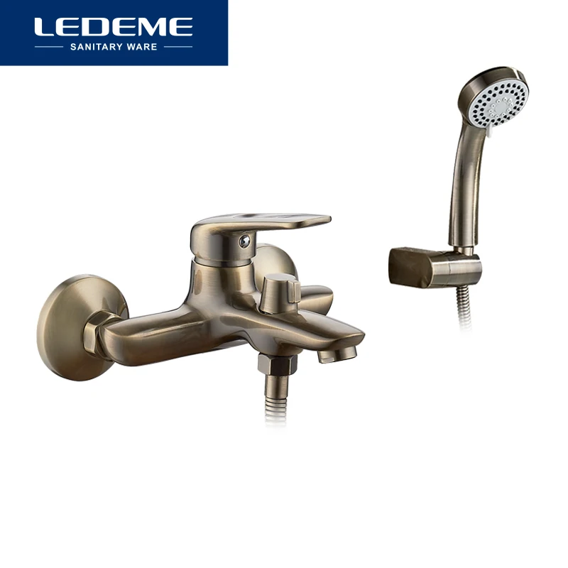 LEDEME Смеситель для ванны с коротким изливом. латунь Цвет: бронзовый L3248C|faucet wall